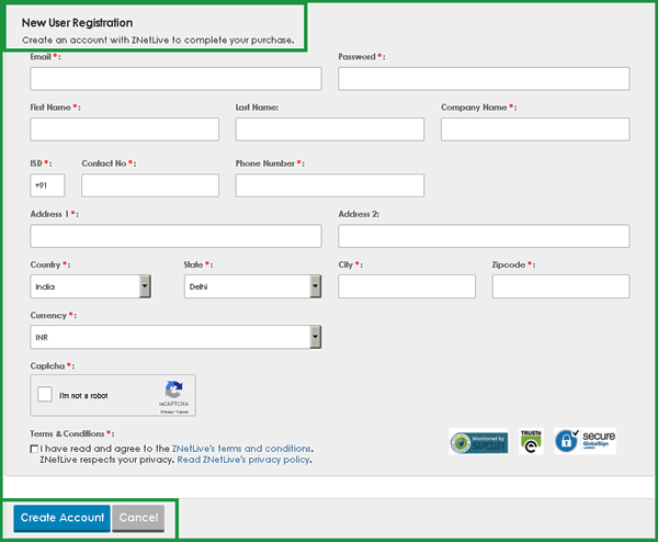 Registration form image