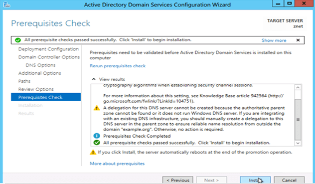 Active Directory Domain Services Configuration Wizard