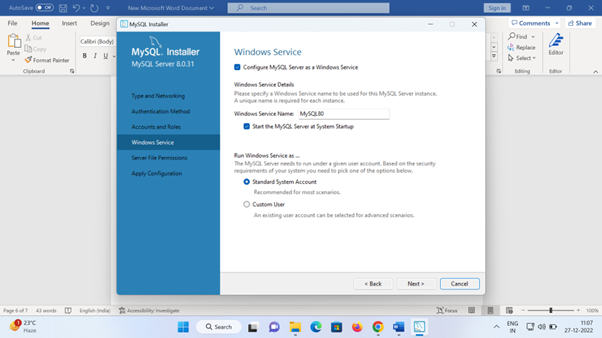 MySQL Installation on Windows 11 Pro 64 bit