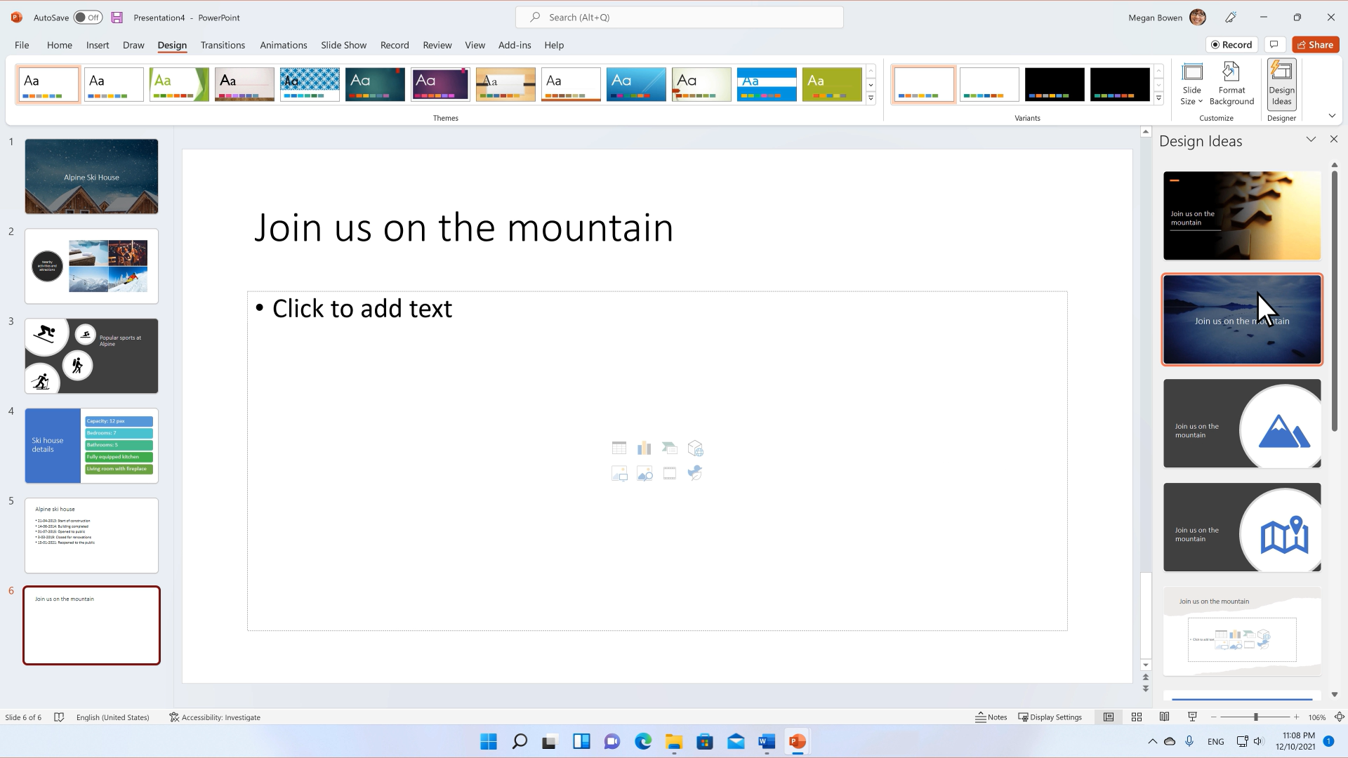 Designer in Powerpoint