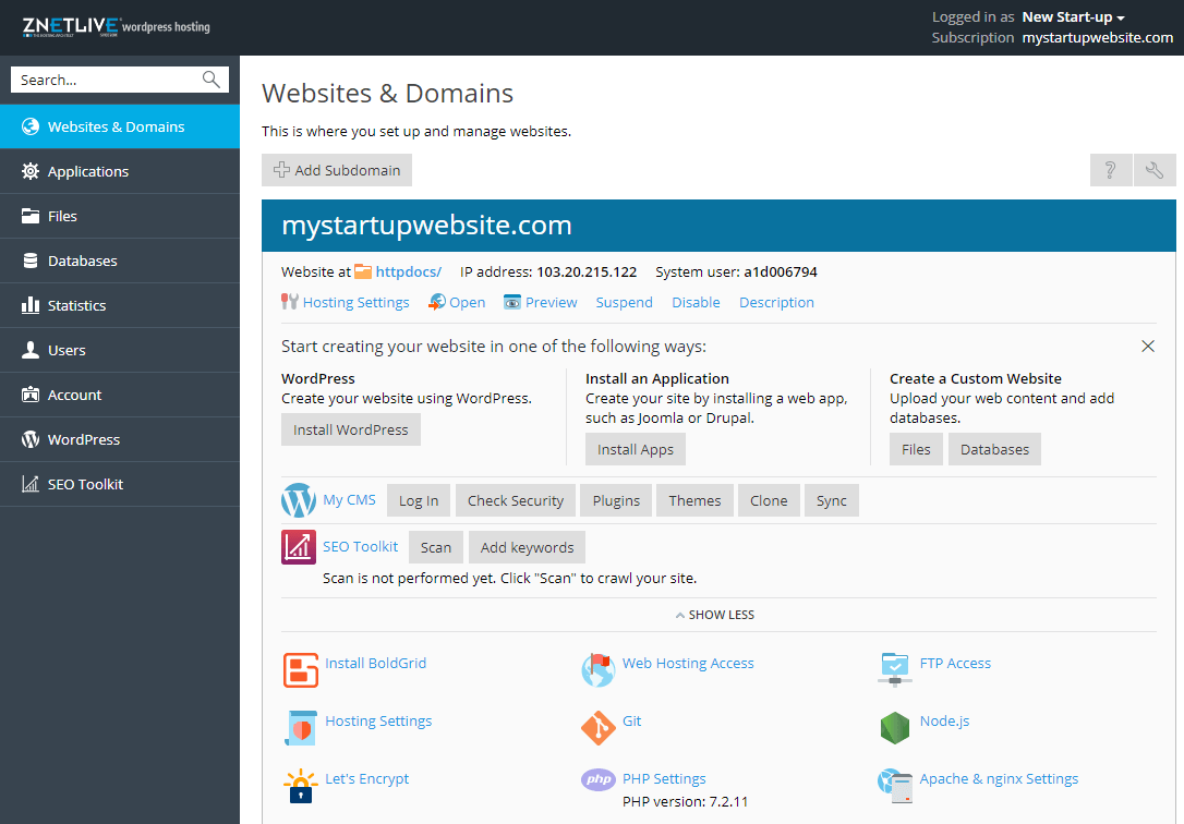 Website creation tools